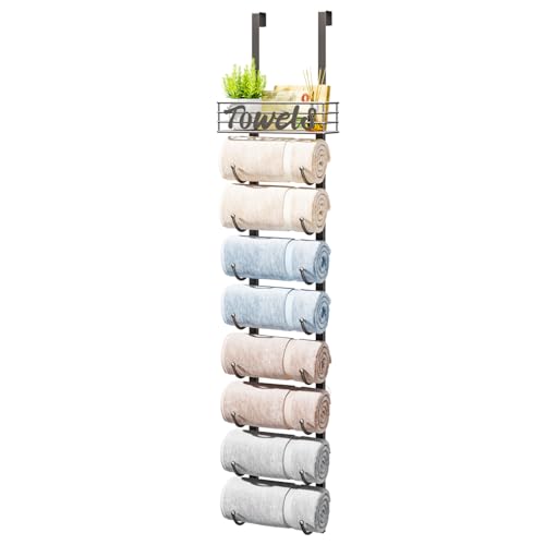 HapiRm Towel Racks for Bathroom Storage - 9 Tier Over