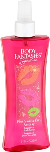 Image of BODY FANTASIES SIGNATURE Fragrance Body Spray, Pink Vanilla Kiss Fantasy, 8 Fluid Ounce (BF44) (Pack of 2)