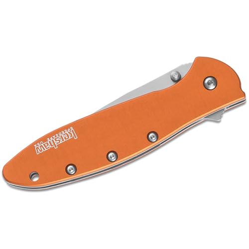 Image of Kershaw Leek, BlackWash Pocket Knife (1660BLKW); 3 Sandvik 14C28N Steel Blade, 410 Stainless Steel Handle, BlackWash Finish, SpeedSafe Assisted Open, Frame and Tip Locks, Reversible Pocketclip; 3 OZ