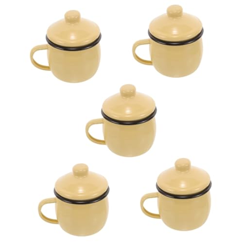 Tasse émail décorative anti-éclaboussure avec couvercle et mug céramique isolant