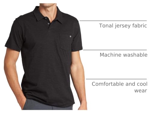 Polo para hombre Billabong de manga corta, clásico con cierre de botones y bolsillo cuadriculado miniatura 5
