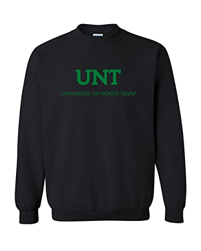 University of North Texas Unisex Crewneck Sweatshirt (Black, 2X-Large) - UNT Mean Green Apparel