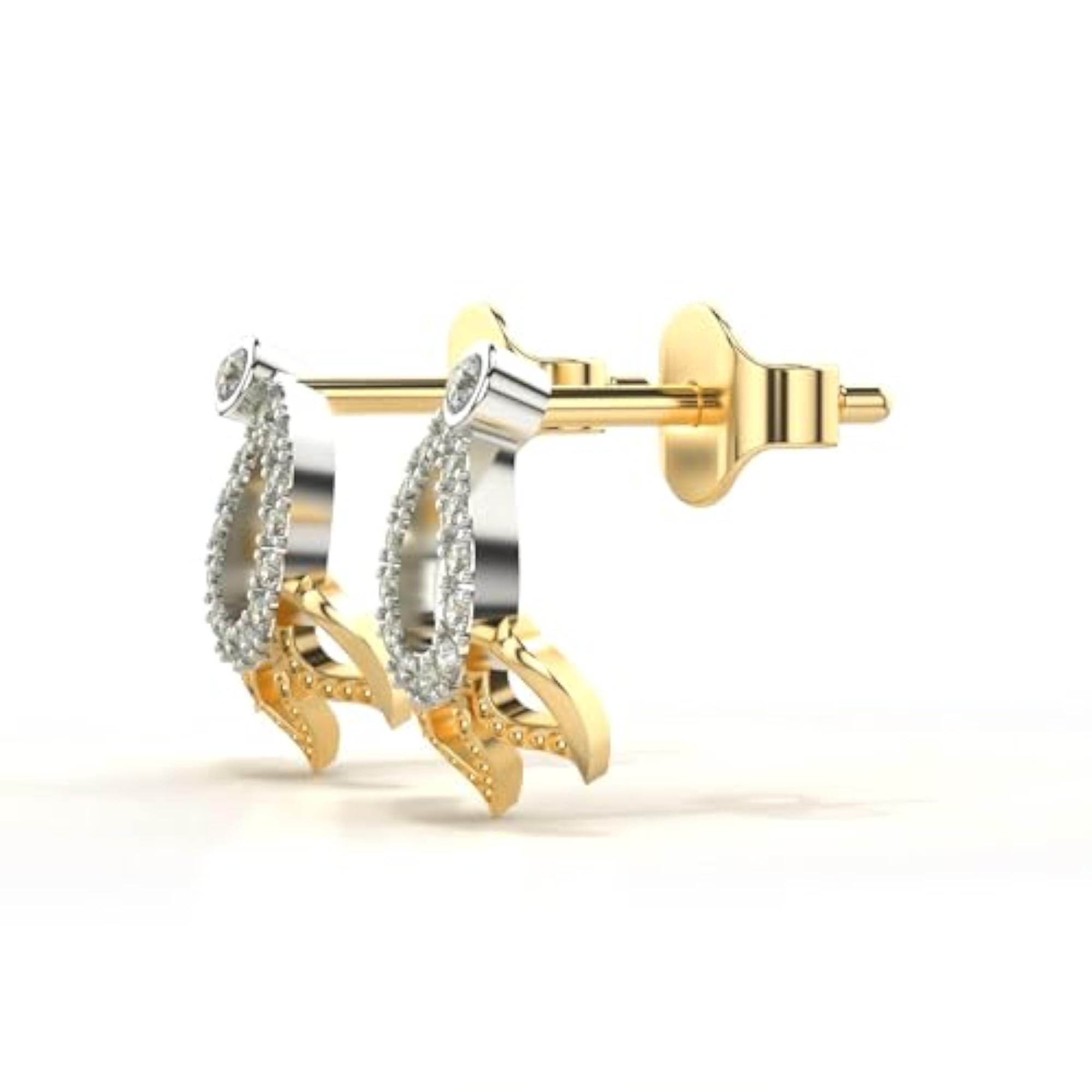 Women's Sterling Silver & Lab Grown Diamond 0.20cts Yellow Earrings, Elegant