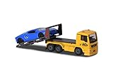 MAN TGA Tow Truck Majorette 212057440Q02 MAN TGA Abschleppfahrzeug, Abschleppwagen, Lamborghini Aventador, blau, Spielzeugauto, Freilauf, zu öffnende und/oder bewegliche Teile, 13 cm, für Kinder ab 3 Jahren