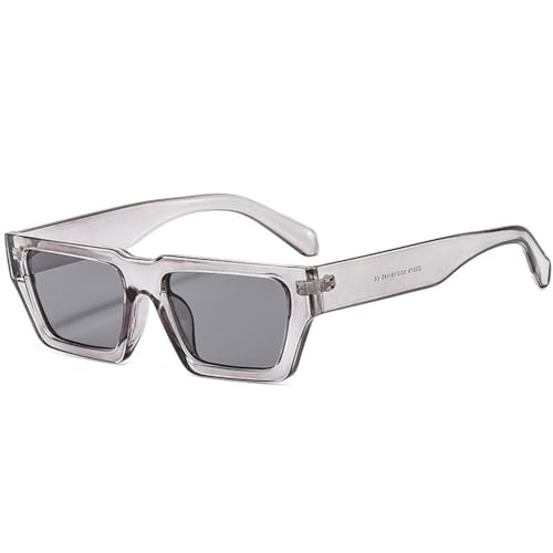 Lunettes de soleil carrées vintage hip-hop gris UV400