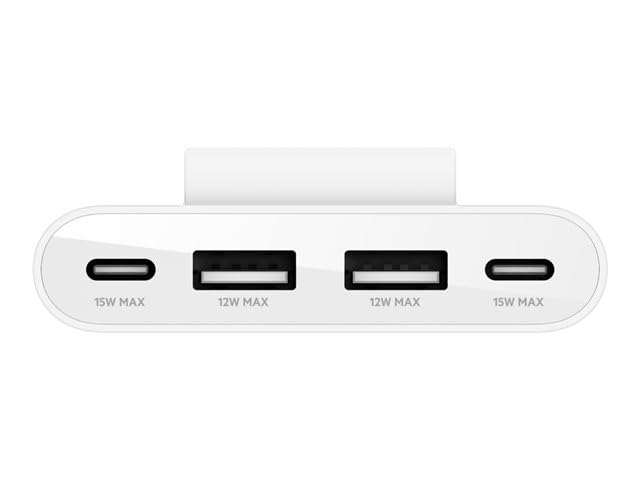 Belkin 4-Port Power Extender - Compatible w/USB-C & USB-A Devices - Apple iPhone 17, Air, Pro, Pro Max, iPad, AirPods, Apple Watch, Samsung Galaxy S25, Nintendo Switch 2, Google Pixel 10, etc - White - image 3