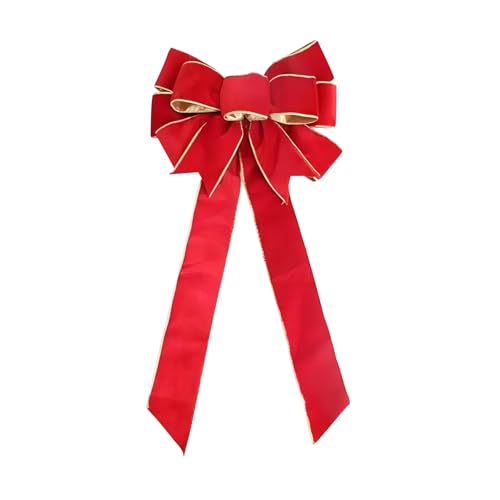 Falafoty Arco del Adorno del árbol de Navidad Grandes Lazos Navideños Rojos Arcos de Corona de Navidad para Decoraciones de árboles de Navidad Adornos Colgantes de Navidad