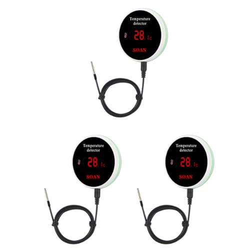 Reinscer 3 x Tuya Smart Home Wifi Sensor de temperatura alambre Digital Termómetro Agua Piscina Termostato Alarma Enchufe EU