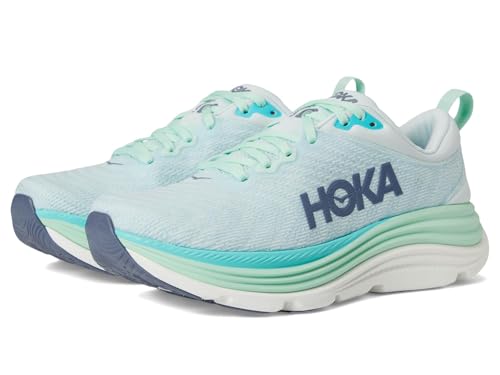 Hoka Women's Gaviota 5 Sneaker, Snow Melt/Cielo Blue, 6.5