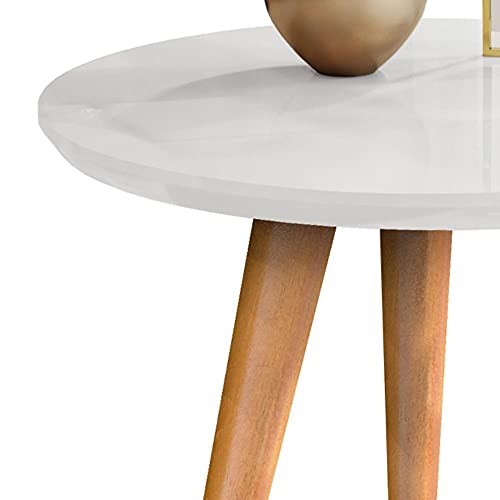 Mesa Apoio Redonda Classic Pés Palito Decorativa (Branco)