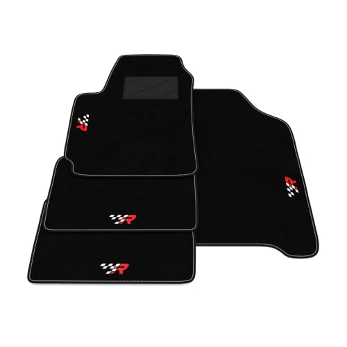 Alfombrillas Dr Motor DR3 EVO 2016-2026 juego de alfombras a medida de moqueta con bordado R Racing
