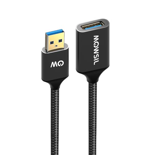 Mowsil USB 3.0 Type-A Male to Female Extension Cable 3M 5Gbps High-Speed Triple Shielded Low EMI/RFI Durable Nylon Braided Flexible PVC For Webcam Mouse Keyboard Hub