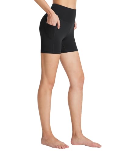 Image of baleaf Women's High Waist Biker Shorts with 3 Pockets