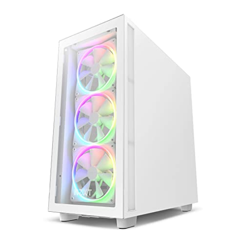 Image of NZXT F120 RGB Fans - RF-R12TF-W1 - Advanced RGB Lighting Customization - Whisper Quiet Cooling - Triple (Fan & Controller Included) - 120mm Fan - White