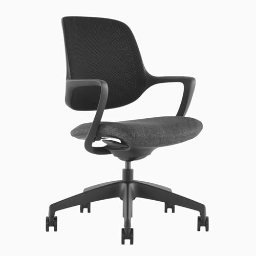 Desky Evoque Low Back Office Chair, Ergonomic Armless Swivel Desk