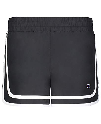 Champion Girls Woven and French Terry Basketball Shorts (Small, Varsity Black-Woven)