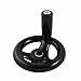 Tool parts Industrial Lathe 12x100mm 3 Spoke Handwheel Black W Removable Revolving Handle