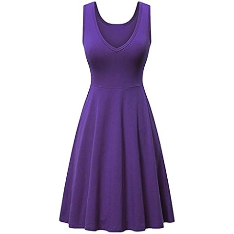 EFOFEI Womens Swing Summer Dress Casual Dress A Line Dress Swing Dress Purple 3XL Cover