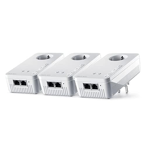 Devolo Mesh WLAN 2 – 1200 WiFi ac Multiroom Kit: 3 WiFi-Adapter für raumübergreifendes Mesh-WLAN, ideal für Streaming (1200 Mbit/s, Tri-Band-System, 3x2 Gigabit LAN-Anschlüsse), weiß, 8794