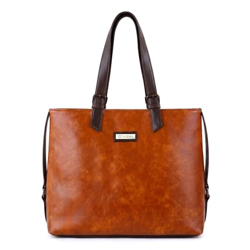 Image of VISMIINTREND Stylish Leather Office Laptop Tote Bag for Women| Shoulder Work Hand Bags for Women | College Bag for Girls | Fits 13 inch,14 inch, 15.6 inch Macbook Laptops