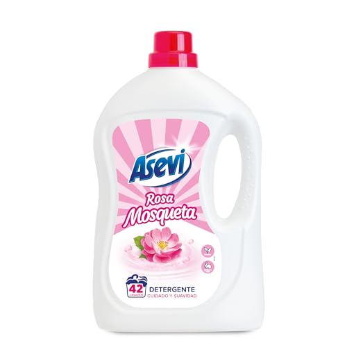 Asevi Detergente Líquido para Lavadora Rosa Mosqueta - Detergente para Ropa Blanca y de Color con Fórmula Concentrada - Jabón de Rosa Mosqueta para una Ropa Limpia y Suave - 42 Lavados