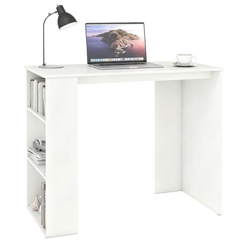 LIFEZEAL Scrivania Salvaspazio, Bianca, Scrivania Ufficio Porta Computer, PC, con