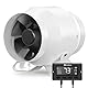Hon&Guan HI-PE Rohrventilator 100 mm mit Intelligente Kontroller, Super Luftvolumen 360m³/h Energieeinsparung EC Motor Rohrlüfter Geräuscharm für Growzelt Hydrokultur Belüftung