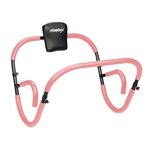 Relaxdays Bauchtrainer AB Roller, Bauchmuskeltrainer, faltbar, HxBxT: 66 x 70 x 70 cm, Sixpack Fitness Trainer, rosa