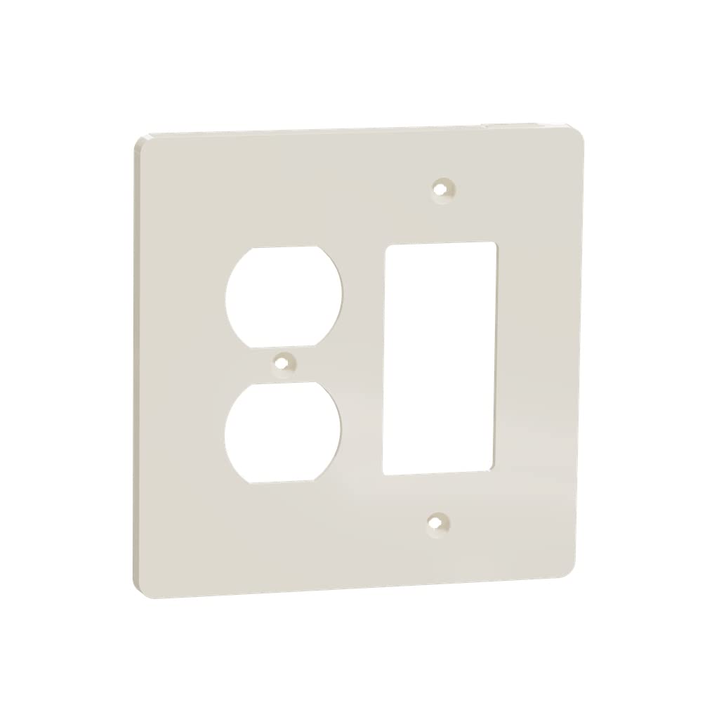Square D by Schneider Electric Square D X Series Outlet Wall Plate, 2 Gang Mid Size Plus Combination Decorator Duplex, Matte Black (SQWS802452BK)