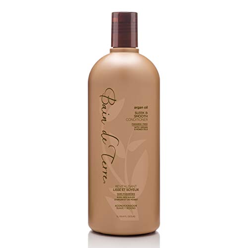 Bain de Terre Argan Oil Sleek and Smooth Conditioner, with Argan and Monoi Oil, Paraben-Free, 33.8-Ounce