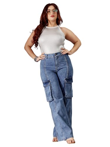 Image of Miss Chase A+ Women's Wide-Leg High Rise Regular Stretchable Denim Jeans