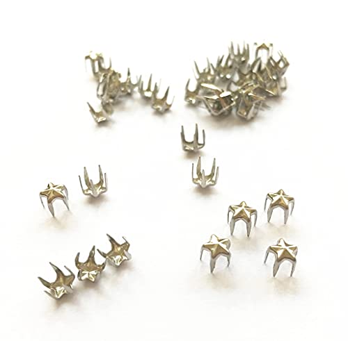 50 Pcs Star Studs Metal Claw Beads Nailhead Punk Rivets with Spikes (Silver, 5 Mm)