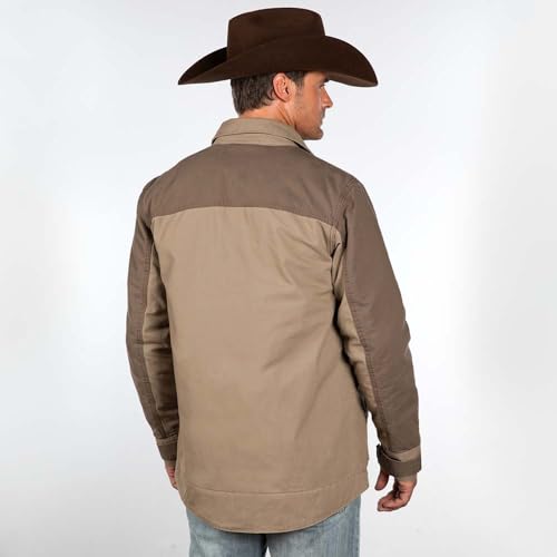 Wrangler Men's Mixed Canvas Chore Coat - Sandstone4