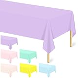 12 Pack Pastel Color Tablecloths, Pastel Plastic Table Cloths for Parties, 6 Color Pastel Party Decorations Set for Girls Birthday, Unicorn and Ice Cream, Baby Shower, Wedding Party, 54 x 108 Inch…