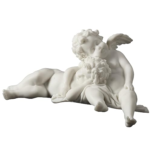 Figura decorativa ángel en resina pintada a mano