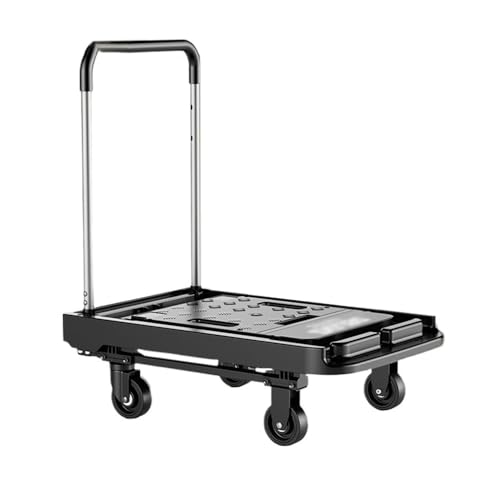 プラットフォーム トラック 小型 トロリー 軽量 エクスプレストレーラー 完全 折りたたみ式 フラットベッド ポータブル 手引き カート 輸送用 家庭用 トロリー 倉庫 移動トラック(Mサイズ)