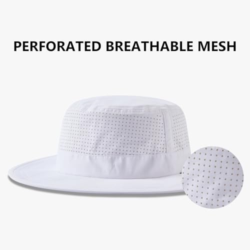 Image of UPF 50+ Bucket Sun Hat with Laser Perforated Mesh Cooling Adjustable Breathable Lightweight for Outdoor Men Women