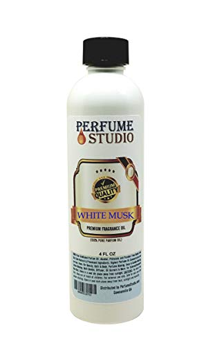 White Musk Fragrance Oil for Making Candle, Soap, Lotion, Perfume, Cologne, Bath Bomb, Diffusers, Plug ins, Oil Burners. Premium Quality Pure Perfume Oil Compatible with (White Musk 4oz)