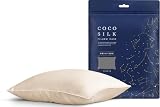 [COCOSILK] シルク 枕カバー 25匁 ファスナー 片面 シルク100％ 6Aランク OEKO認証済み ピローケース まくらカバー 美髪 ココシルク (ベージュ, ファスナー/43×63cm)