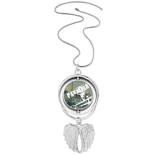 Collier ailes d'ange hip-hop pendentif graffiti mode urbaine homme