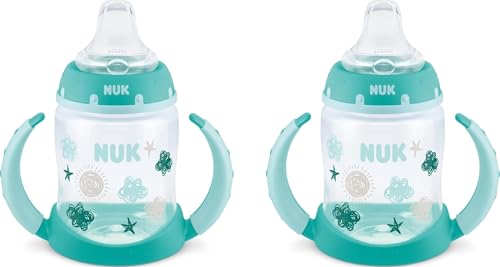 Image of NUK Learner Cup, 5 Oz, 2-Pack, Clouds & Stars – BPA Free, Spill Proof Sippy Cup
