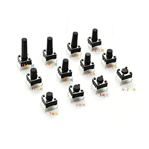Interruptor tactil HEPBAK kit de 120 piezas con micro pulsadores DIP 4 pines 2