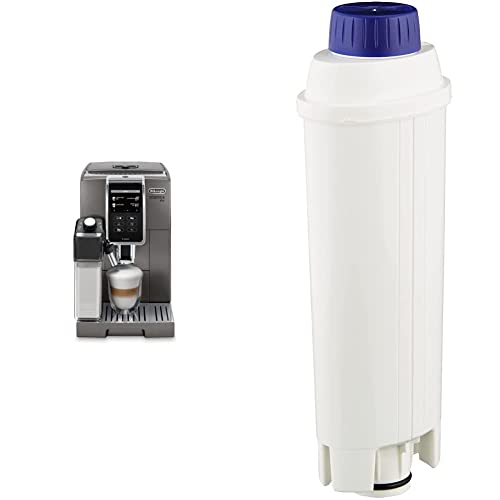 De Longhi ECAM370.95.T Macchina da caffè Automatica Dinamica, 1450 W, 1.8 Litri, Plastica, Titanio & DLSC002 Filtro per Acqua Macchina Caffè, Filtro Acqua Addolcitore