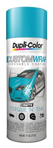 Dupli-Color ECWRC8057 Custom Wrap Matte Removable Automotive Paint – Torque N Teal Spray Paint - 11 oz. Aerosol Can