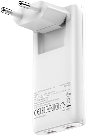 Verbatim Chargeur Fold’n’Go GaN 65W, chargeur pliable USB-C, adap...