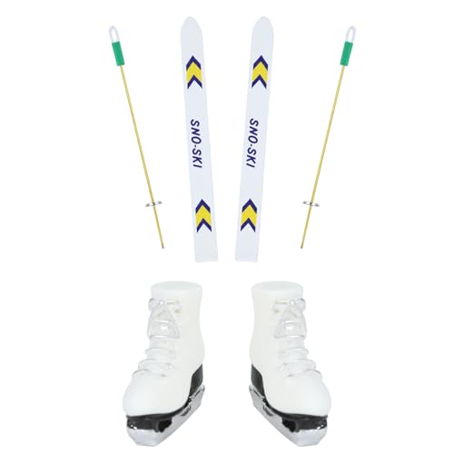 YUYWWAN - Kit d'accessoires Elfe de Noël avec 1 paire de mini patins à glace et gants, accessoire pour gnome de Noël, décoration maison de poupées, elfe accessoires, vêtements pour poupées (C)