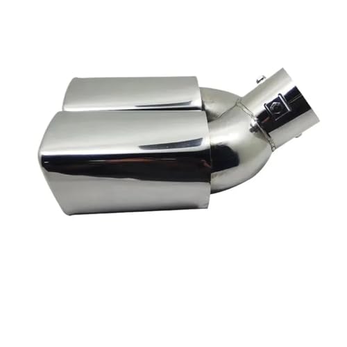 Embout d'échappement universel double sortie carrée en inox 60 mm