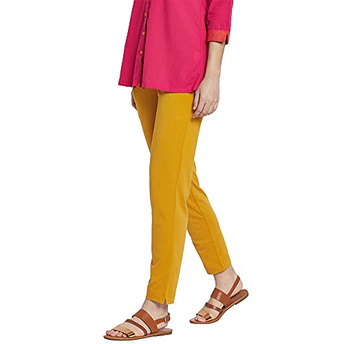 Image of GO COLORS Soft Cotton Stretch Kurti Pants Full Length for Women| Breathable, Mid Rise