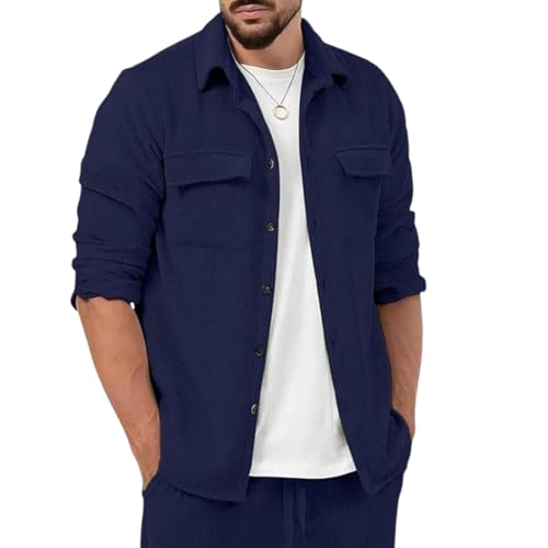 Image of MiraMichi Men's Full Sleeve Corduroy Striped Casual Jacket, Perfect for Everyday Stylish Outfits, Standard Length