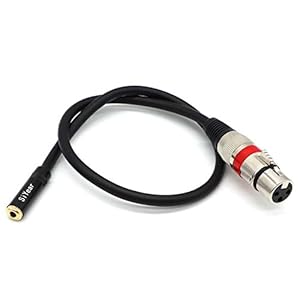 SiYear 3.5mm Vrouwelijke Mini Jack Stereo naar XLR Mannelijke Microfoon Kabel, 1/8 “Vrouwelijke TRS naar XLR 3 Pin Adapter Cord Converter (0.5 M/1.5FT)